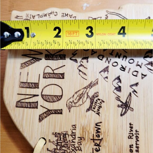 New York State Shaped Bamboo Cutting Board with Landmarks & Destinations - Picture 8 of 12